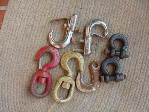 Hook lot crosby and alloy 2t hook 10000 lb hooks and pennsy pn1807 trolly hook for sale