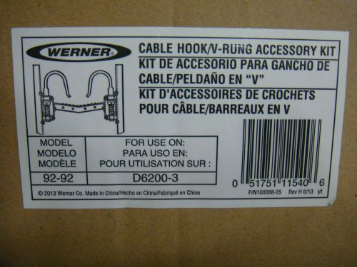 Cable hook v rung accessory kit fits d6200-3 series, werner # 92-92, new for sale