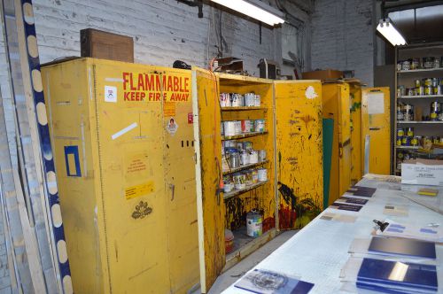 Industrial Steel Paint &amp; Ink Safety Locker Fire Proof -YELLOW-Automotive/Printer