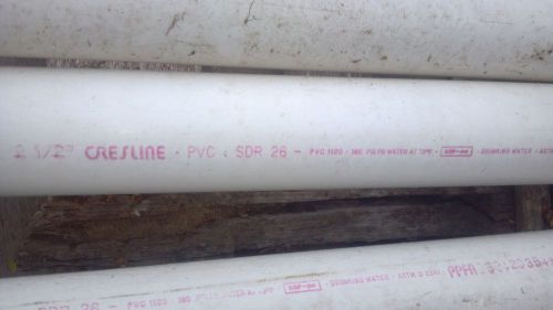 2.5&#034; PVC SDR-26 WHITE PIPE CRESLINE QTY 9 10&#039; LONG FLARED ONE END