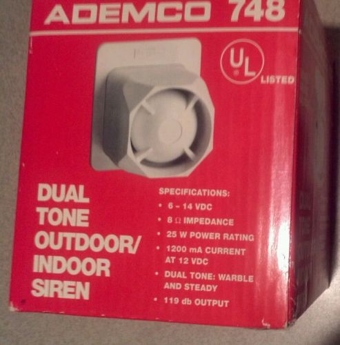 Ademco 748 119db Dual-Tone Siren indoor/outdoor NEW in BOX
