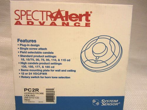 System sensor spectralert advance pc2r horn / strobe ceiling 2w std cd for sale