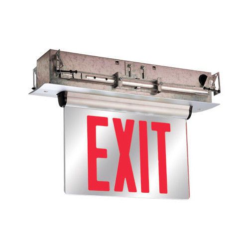Barron lighting double face universal mount red led edge lit exit sign for sale