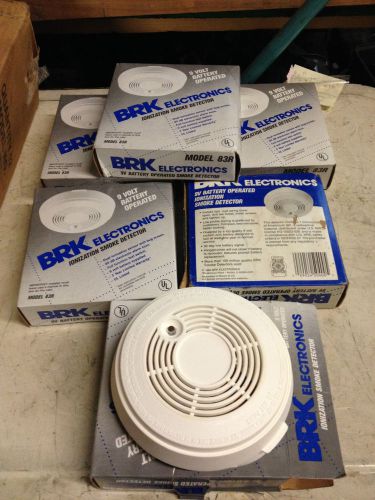 Lot of Six BRK Electronics New in the box 9V Battery Operated Smoke Detector 83R