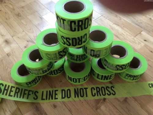 Two pack - Sheriff&#039;s Line Do Not Cross&#034; Lime Green FLAGGING Tape 3&#034; x 500ft