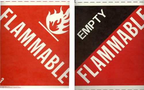 HAZARD SIGN SAFETY SIGN FLAMMABLE EMPTY FLAMMABLE hazard signs