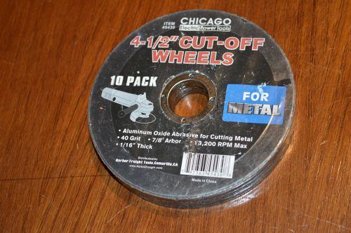 Chicago Electric PowerTools  10 Pack 4-1/2&#034; Cut-off Wheels For Metal