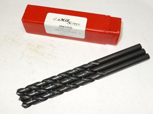 3 new titan usa 21/64&#034; hss taper length twist drills bits, black oxide 13143 for sale