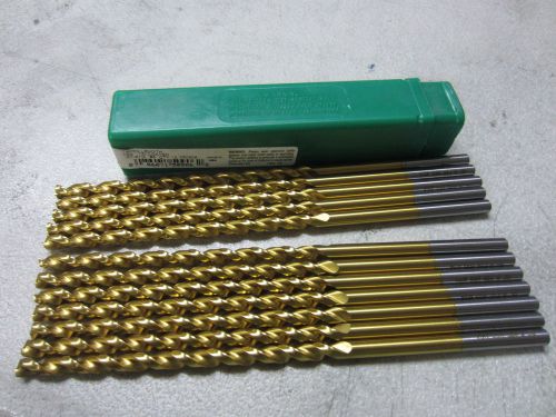 12 new ptd #6 parabolic long taper length twist drill bits hss tin coated #50906 for sale