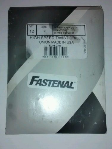 Pack of 12 fastenal mach length hd black &amp; gold drill bits size f (.257&#034;) new! for sale