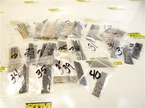 Assorted lot of 150 hss twist drills no. 1 to no. 40 guhring ptd besly cle-line for sale