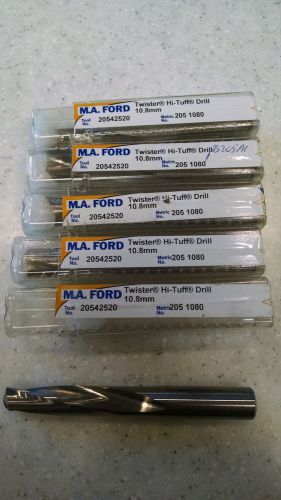 MA FORD 10.8MM SOLID CARBIDE DRILL LOT OF 5 EDP 25745