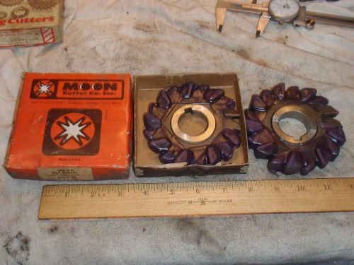 MOON 4&#034; x7/16&#034; &amp; 5/8&#034;x 1 1/4&#034;  STAGGER TOOTH Side Milling Cutter set NEW IN BOX