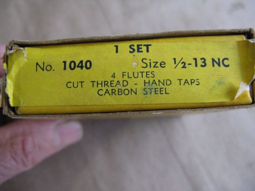 Set Of 3 Morse Carbon Steel 1/2-13 NC 4 Flutes Cut Thread HAND TAPS  No.1040