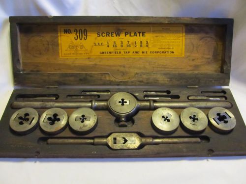 Vtg greenfield corp adjustable die little giant screw plate 309 tap and die set for sale