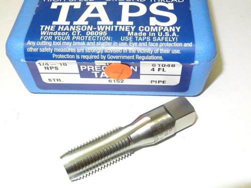 New hanson whitney 1/4-18 nps 4fl national straight plug hss pipe tap 61046 usa for sale
