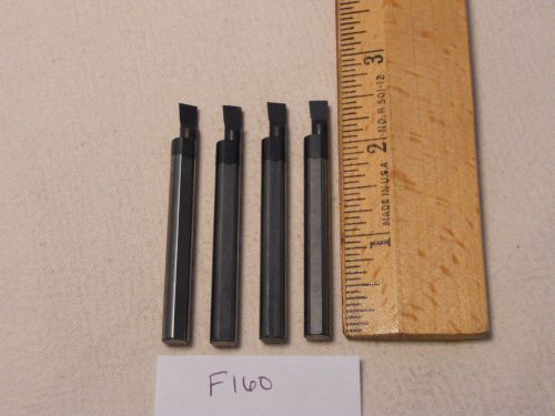 4 USED SOLID CARBIDE BORING BARS. 1/4&#034; SHANK. MICRO 100 STYLE. B-200400 (F160}