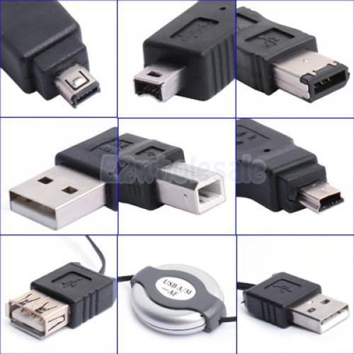 6in1 Portable USB Connector Adapter Travel Kit Cable to Firewire IEEE 1394