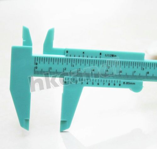 Classic green plastic caliper 6&#034; slide vernier caliper with depth for student for sale