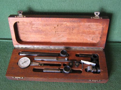 Brown &amp; Sharpe Bestest Dial Test Indicator 7030-3 Swiss Made .0005&#034; &amp; Wood Case