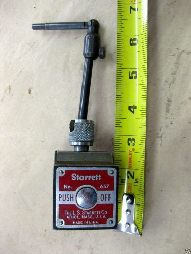 Starrett push button magnetic indicator base locking swivel holder no. 657 usa for sale