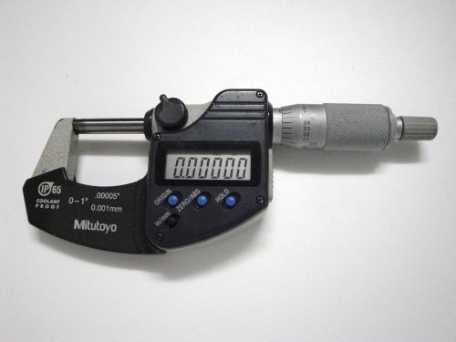 Mitutoyo No. 293-330 0-1&#034; .00005&#034; 0.001mm Digital Micrometer COOLANT PROOF-IP65