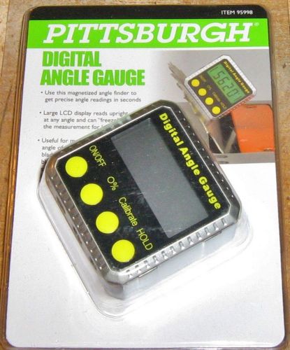 New pittsburgh digital angle gauge 4 x 90 degree measuring range # 95998 for sale