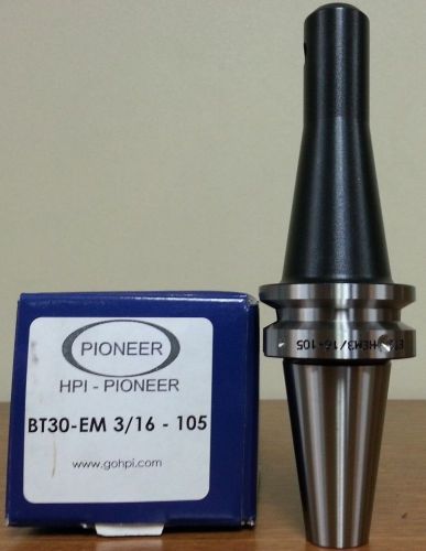 HPI Pioneer BT30 3/16 0.1875&#034; End Mill Holder 4.13&#034; Coolant Thru **NEW**