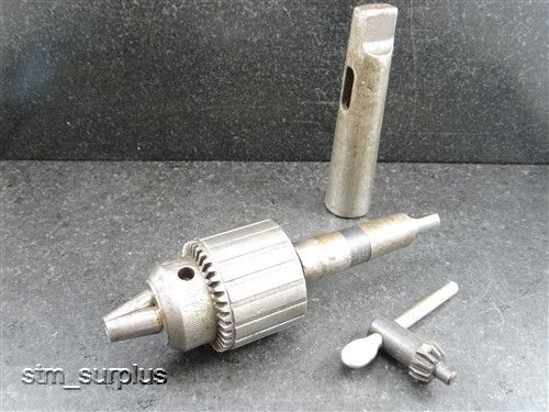 Jacobs no 3a drill chuck 5/8&#034; capacity w/ 3mt shank 4mt sleeve &amp; key for sale