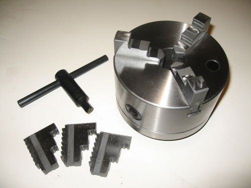 5&#034; 3 JAW LATHE CHUCK WITH 1 1/2&#034;-8TPI MOUNTING PLATE