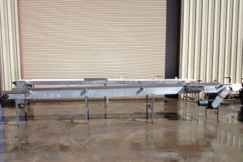 28&#034; x 22&#039; long ss case tray conveyor with pneumatic case stops for sale