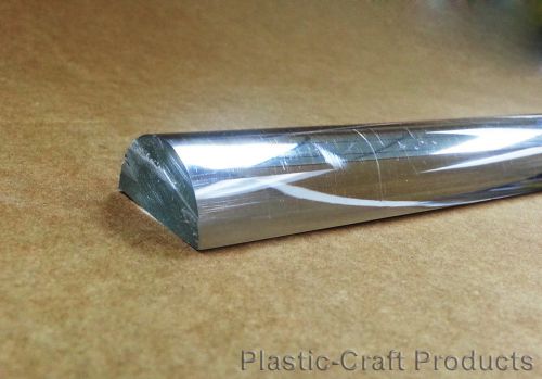 Extruded acrylic half-round rod 1&#034; x 3ft - clear - pack of two (nominal) for sale