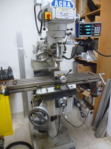 Acra meehanite milling machine, model am-28 w/3 built-in 3 axis indicator(c101) for sale
