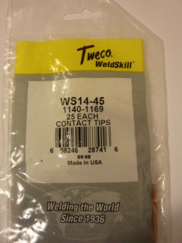 Tweco  ws14-45  1140-1169  mig contact tips  qty. 25  free shipping!!!! for sale