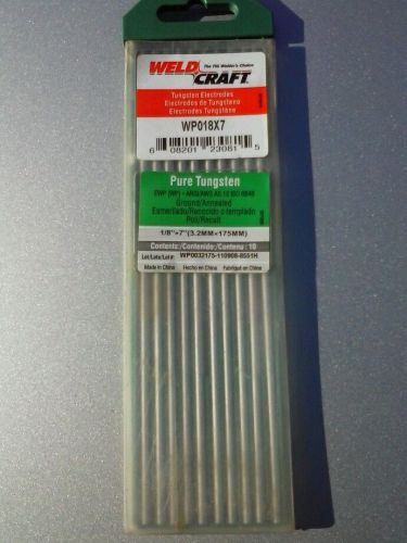 Tungsten electrode, pure, 1/8in, pk10 for sale