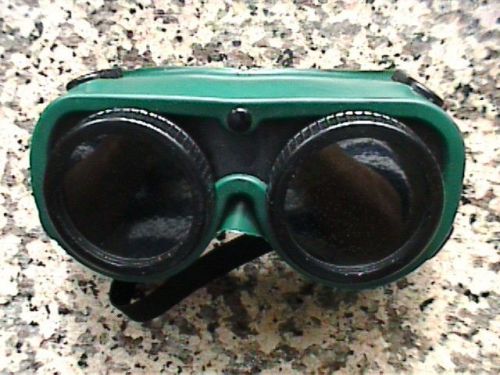 Welding Goggles FLIP + PLAIN  2 PAIRS one new old stock/ one NEW GATEWAY