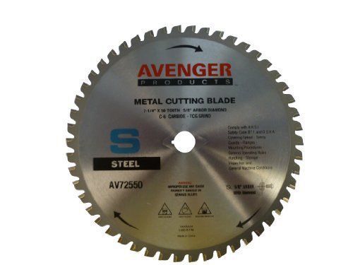 Avenger av-72550 steel cutting saw blade  7-1/4-inch by 50 tooth  5/8-inch arbor for sale