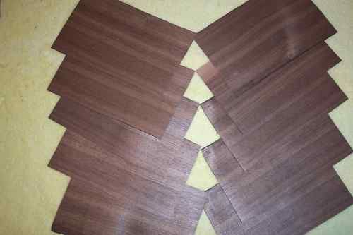 12 to 14 s.f.wood veneer,beautiful grain walnut 50  5&#034; x 8 &#034; pieces