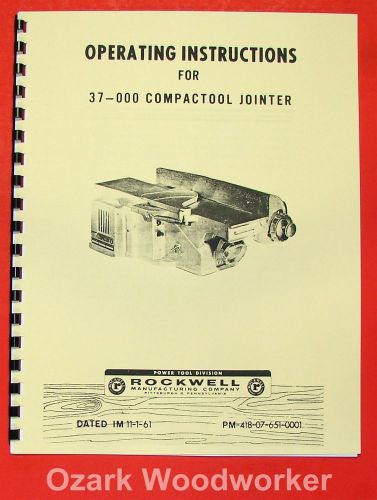ROCKWELL 37-000 Compactool Jointer Parts Manual 0604