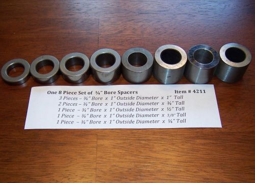 Shaper cutter arbor spindle - set of 8 spacers - 3/4” bore  for sale