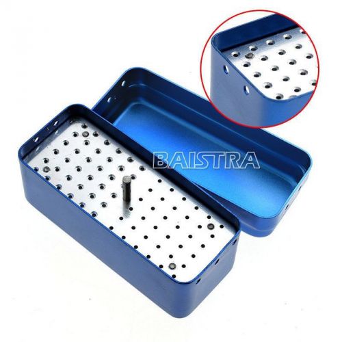 1X Dental 72 Holes Autoclave Bur Disinfection Box Two Uses 105*45*50mm Blue B002