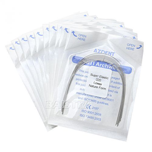 20 packs dental ortho super elastic niti round nature form arch wire 020 lower for sale
