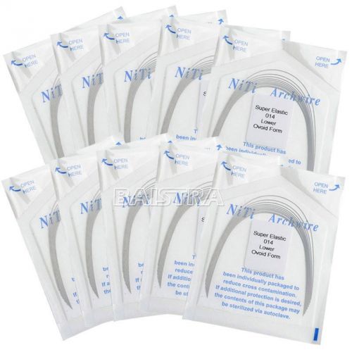 100 Packs Dental Orthodontic Super Elastic Nitinol Round Arch Wires 0.014 Lower