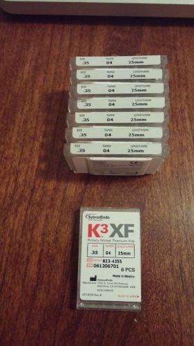 8 Packs Brand New Sybron Endo K3XF Rotary Files Size .35 Taper .04 25mm