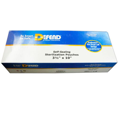 200 defend sterilization pouches 3.5&#034; x 10&#034; tattoo autoclave sterile ink supply for sale