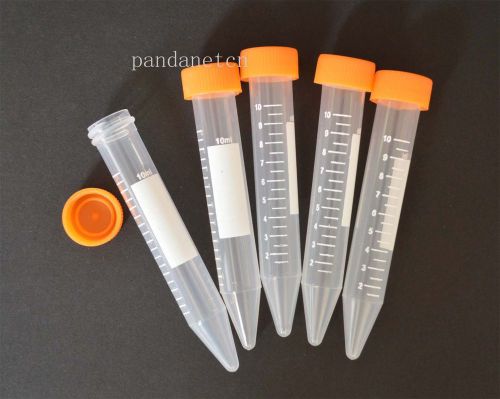 100pcs 10ml Clear Conical Bottom Micro Centrifuge Tubes Caps on Rack