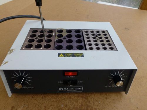 Fisher Scientific dry bath incubator with 3 dry heat blocks 11-718-4 2 diff size