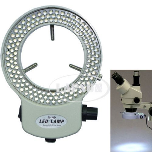 144 led stereo microscope ring light illuminator adjustable lamp white + adapter for sale