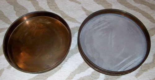 Vintage  standard sieve size 635  8&#034; diameter brass with bottom pan for sale