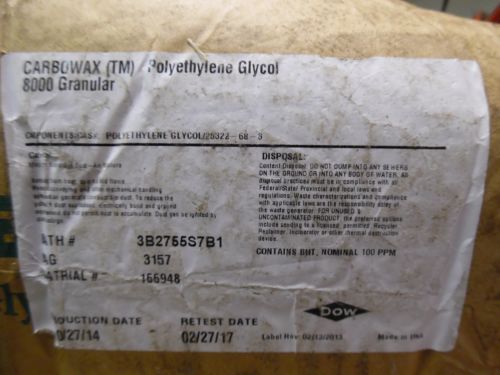 10 KG DOW Chemical Carbowax PEG Polyethylene Glycol 8000 Granular 25322-68-3